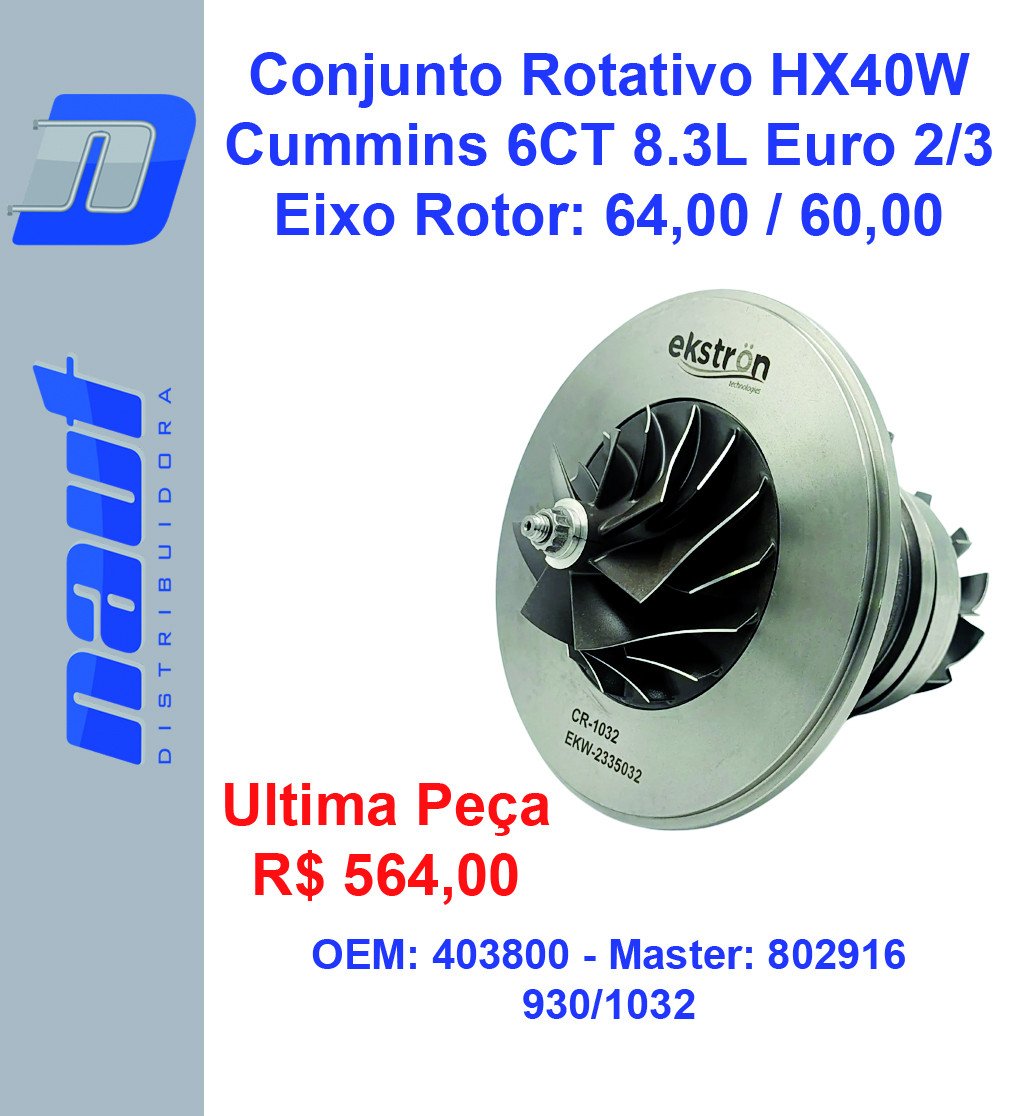 Conjunto Rotativo HX40W Cummins 6CT 8.3L Euro 2/3 - Ekstron - CR-1032