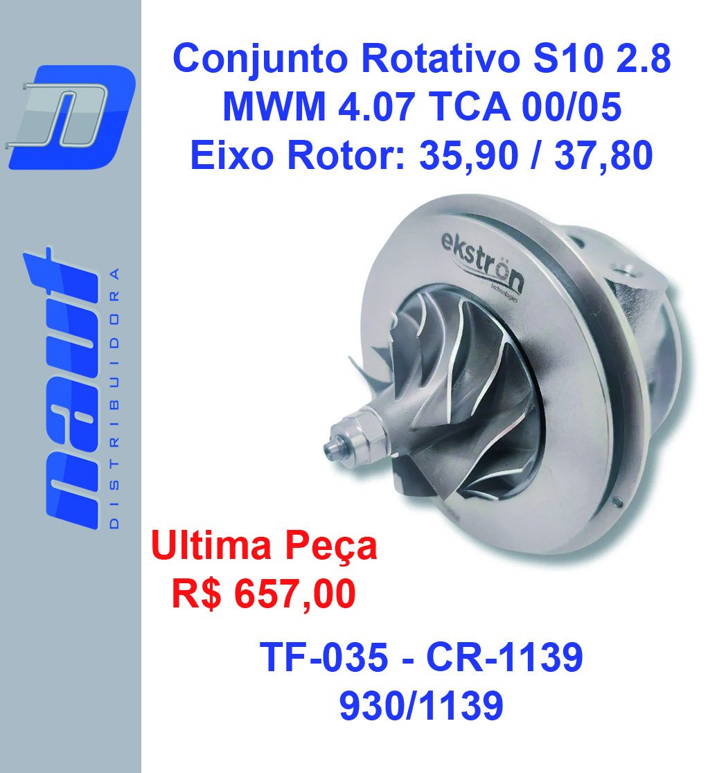 Conjunto Rotativo Turbo S10 2.8 MWM 4.07 TCA 00/05 - EKSTRON CR-1139 TF-035