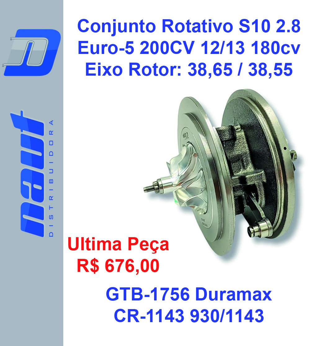 Conjunto Rotativo Chevrolet S10 2.8 Euro-5 200CV - Ekstron CR-1143 GT1752VLK 