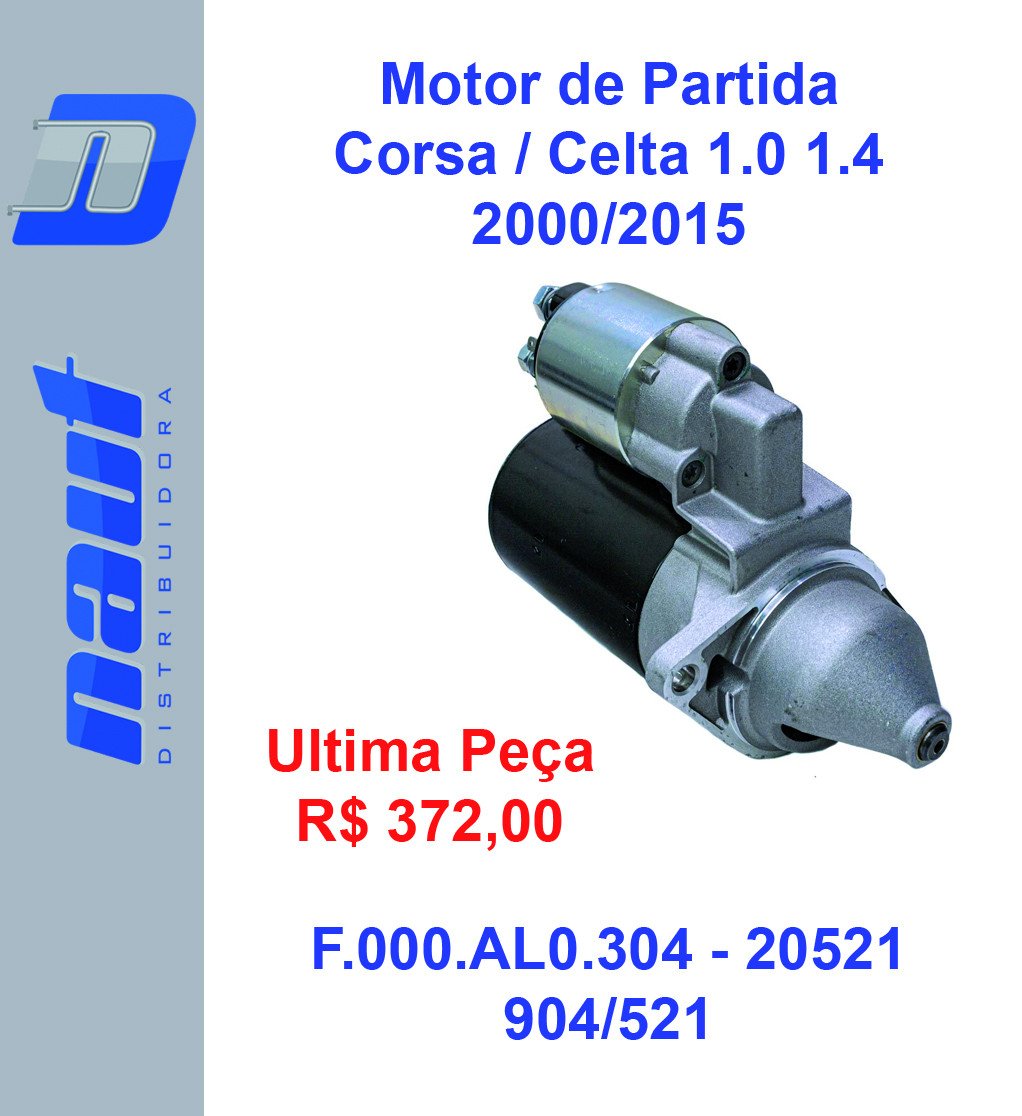 Motor Arranque Partida Corsa Celta 1.0 1.4 1.6 2000 Até 2015 20521