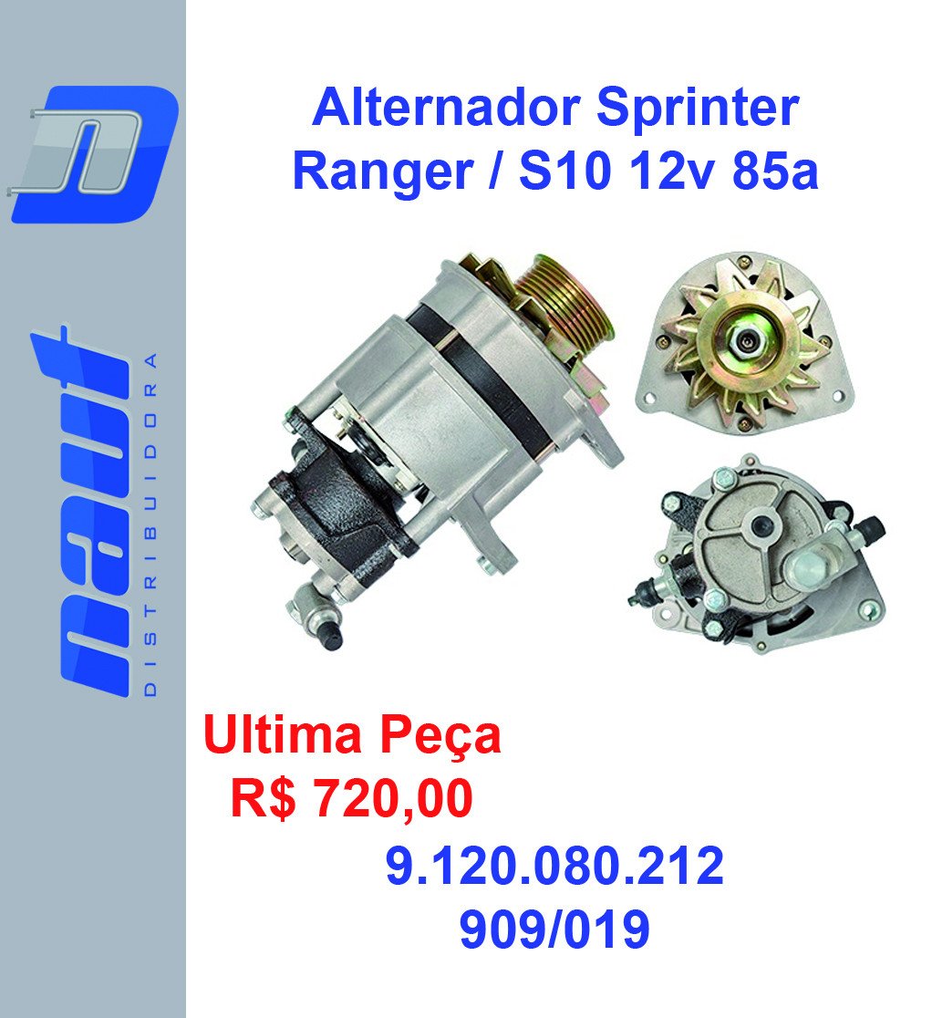 Alternador 85a 12v Defender S10 Ranger Sprinter 