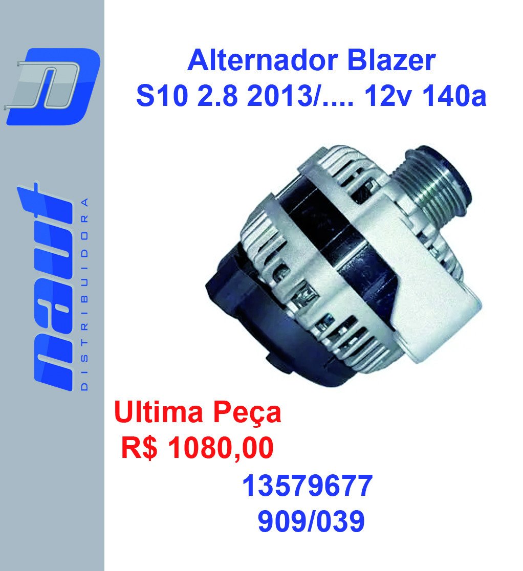 Alternador 12v 140a S10 Blazer 2.8 Diesel 70039 EURO 13579677
