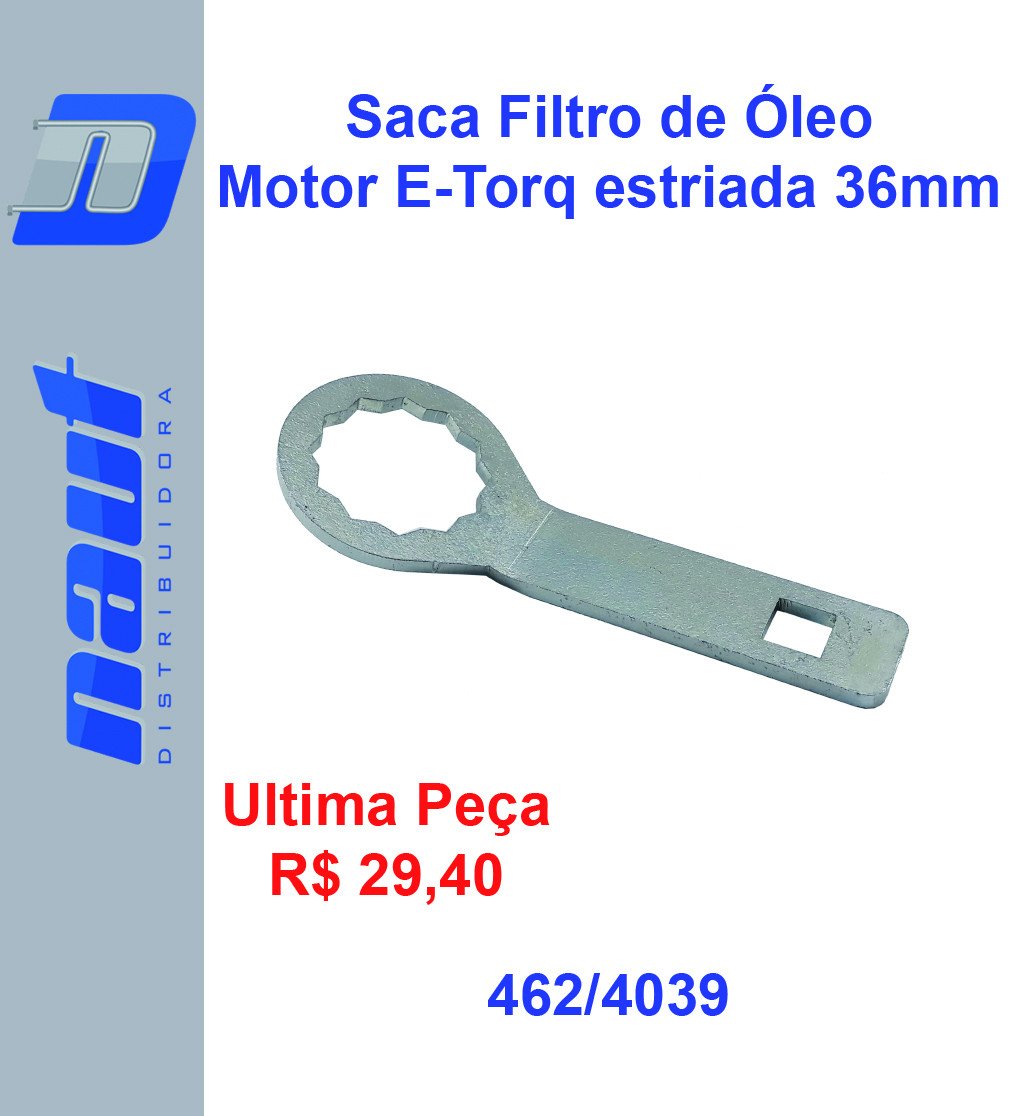 Saca Filtro de Óleo Motor E-Torq estriada 36mm