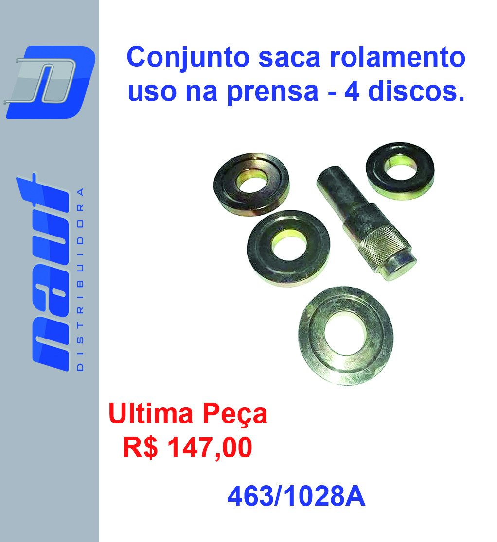 Conjunto saca rolamento uso na prensa 4 discos.