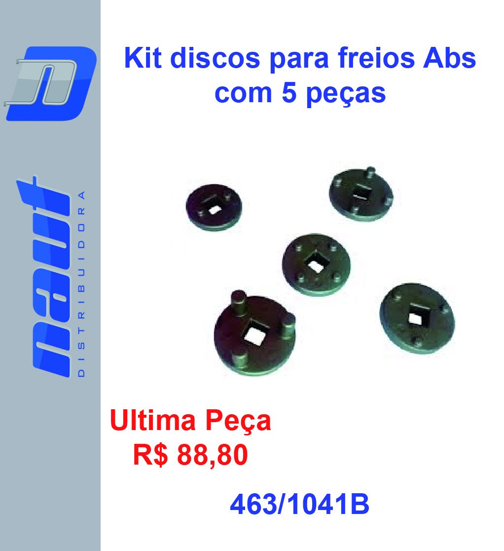 Kit discos para freios Abs com 5 peças importados - Microfundida - Aço Especial Estriada
