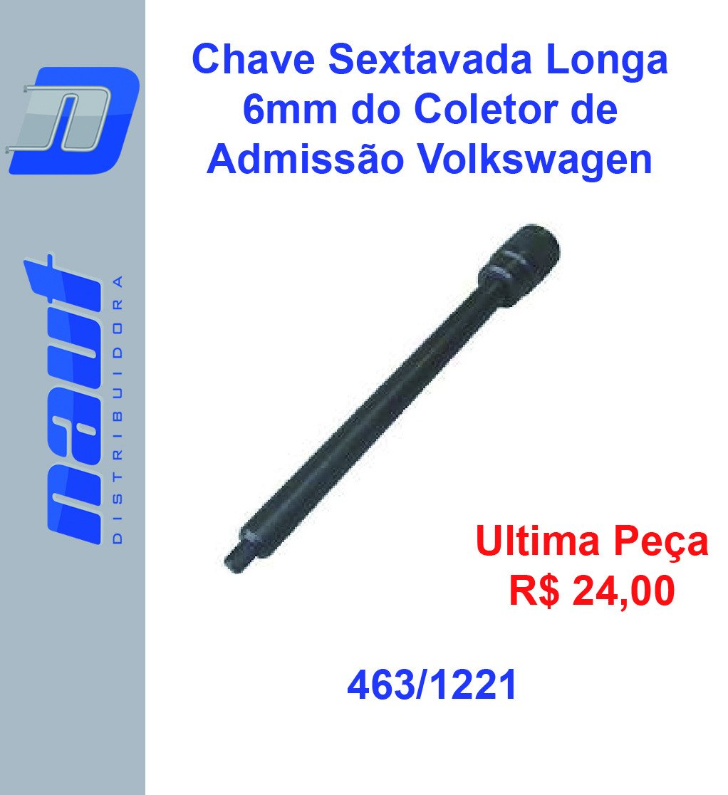 Chave Sextavada Longa de 6mm do Coletor de Admissão do Volkswagen