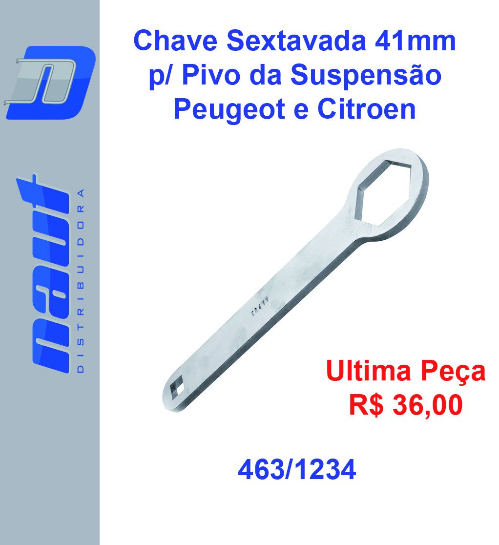 Chave Sextavada 41mm para Pivo da Suspensão Peugeot e Citroen