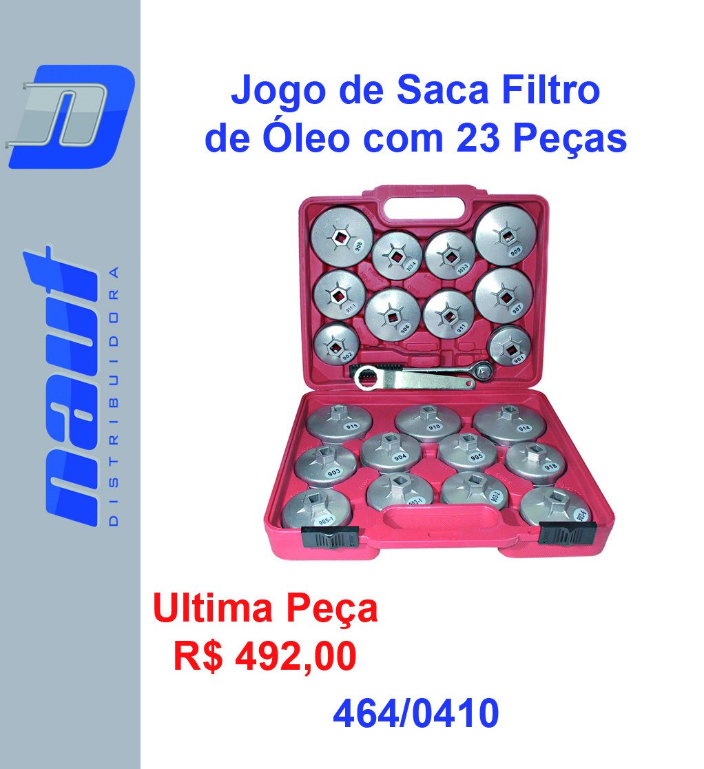 Jogo de Saca Filtro de Óleo com 23 Peças