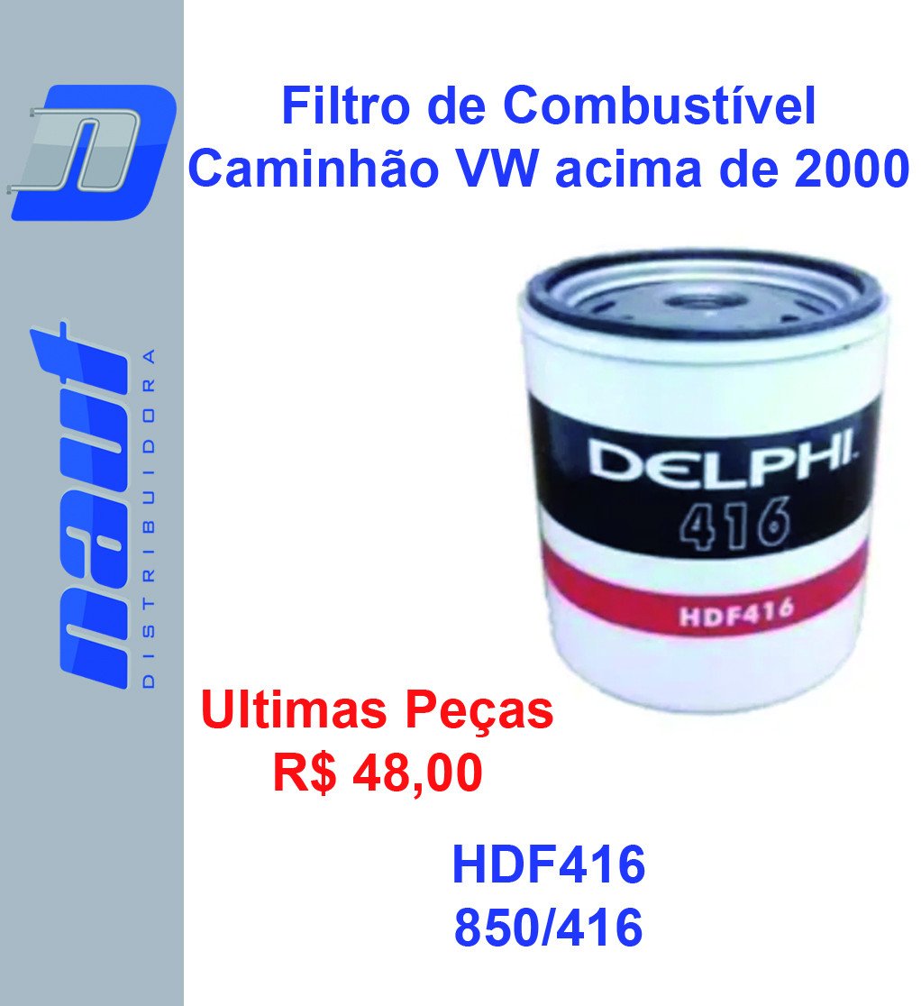 Filtro de Combustível Caminhões Volkswagen acima de 2000 HDF416 0.986.450.723