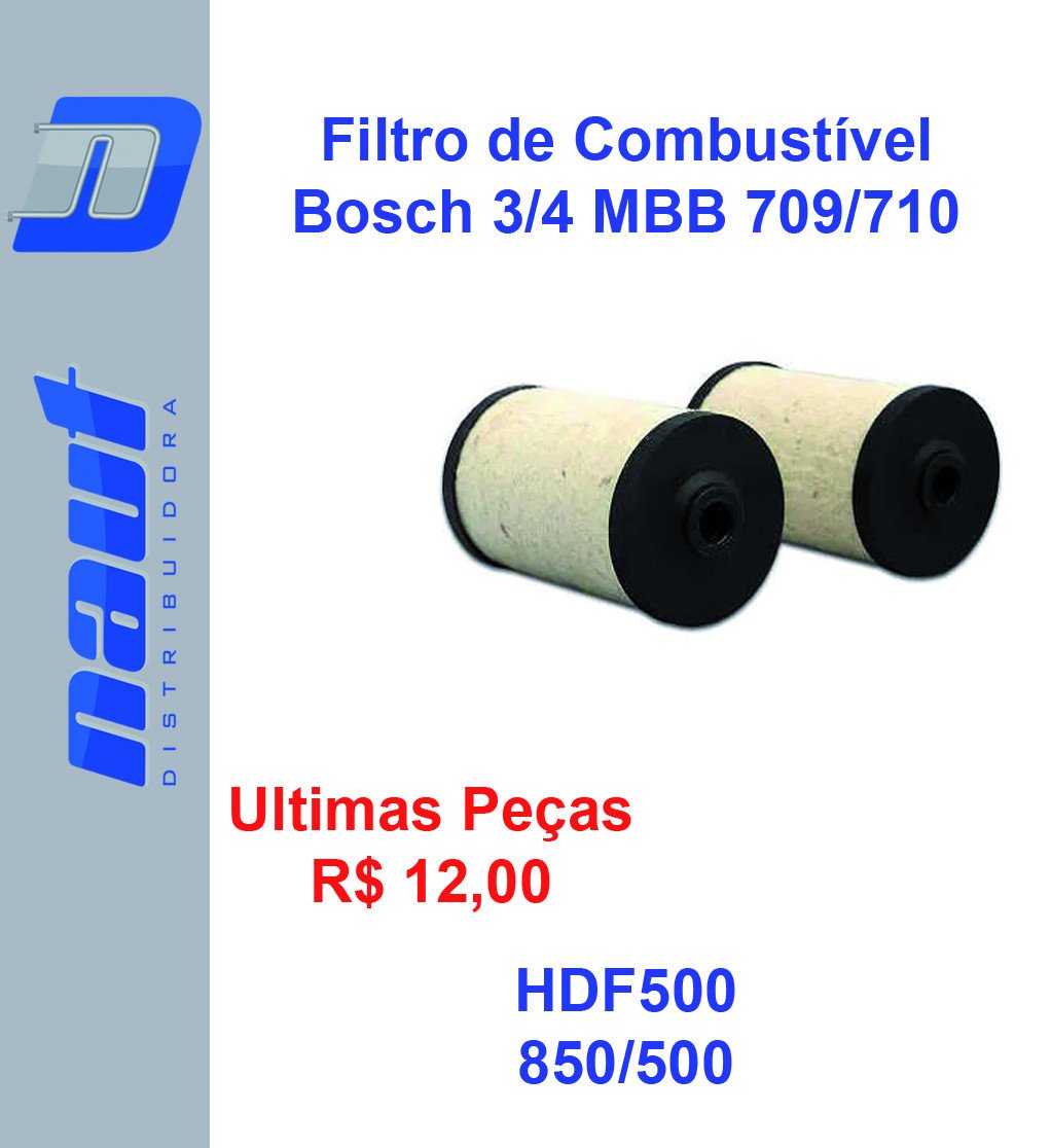 Filtro de Combustível Bosch 3/4 Mercedes Bens 709/710 HDF500 