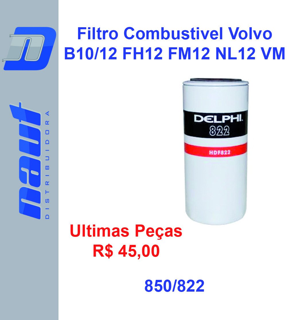Filtro Combustível Volvo B10/12 FH12 FM12 NL12 VM HDF822 0.986.450.725