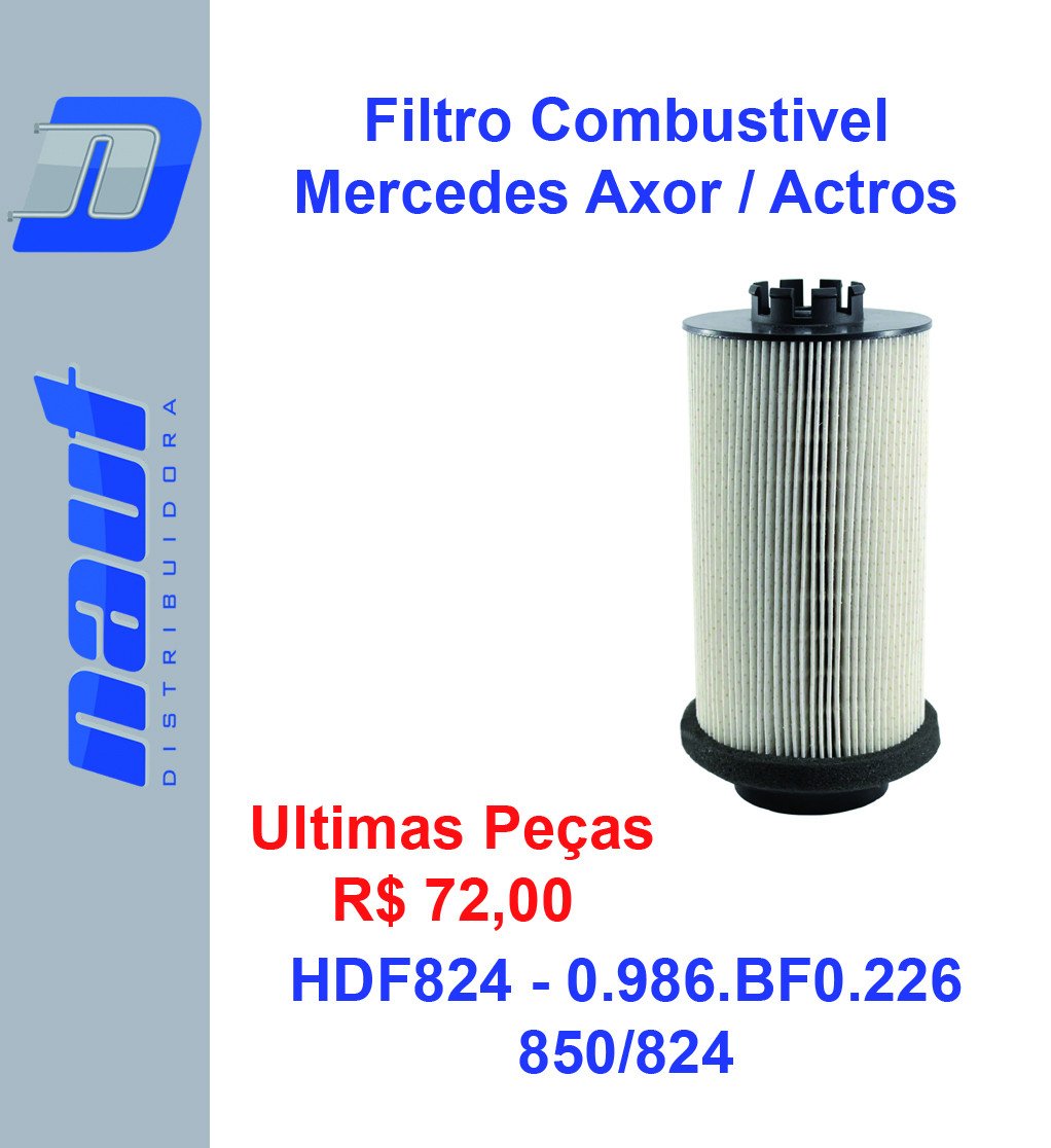 Filtro Combustivel Mercedes Axor / Actros HDF824 0.986.FB0.226