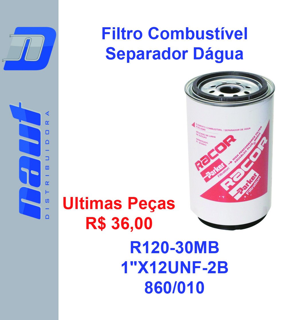 Filtro Combustível Separador de Água Parker Racor - Parker - R120-30MB