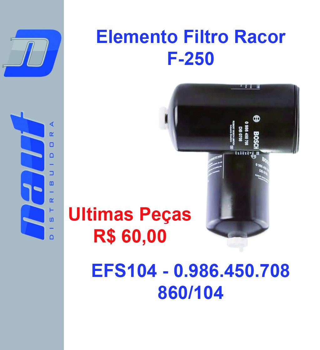Elemento Filtro Racor F-250 EFS104 0.986.450.708