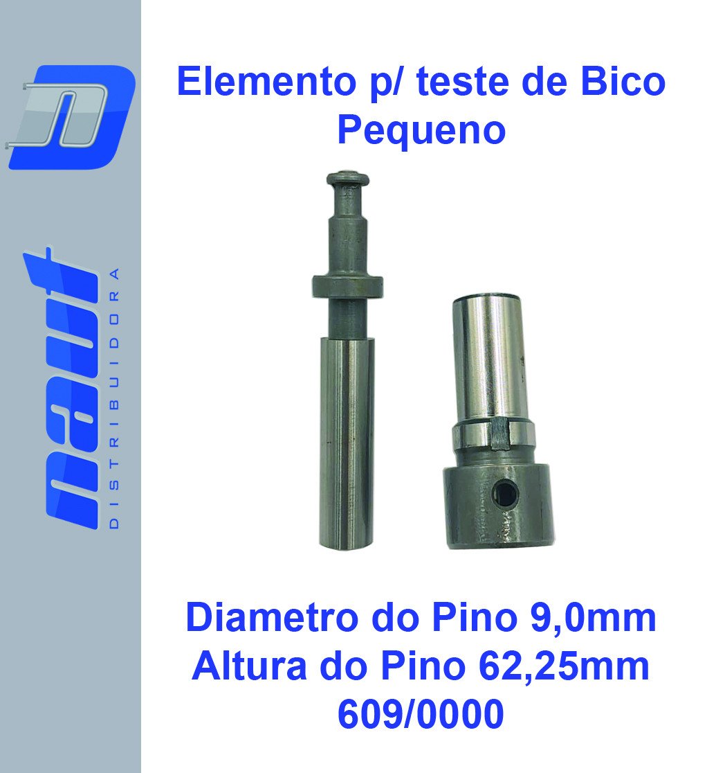 Elemento p/ Teste de Bico Pequeno - Pino 9,0mm x 62,25mm