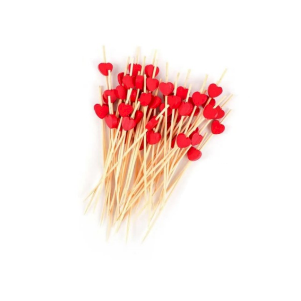 ESPETO PETISCOS BAMBU CORACAO