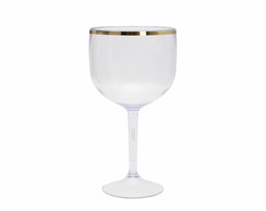 TAÇA GIN C/ BORDA DOURADA