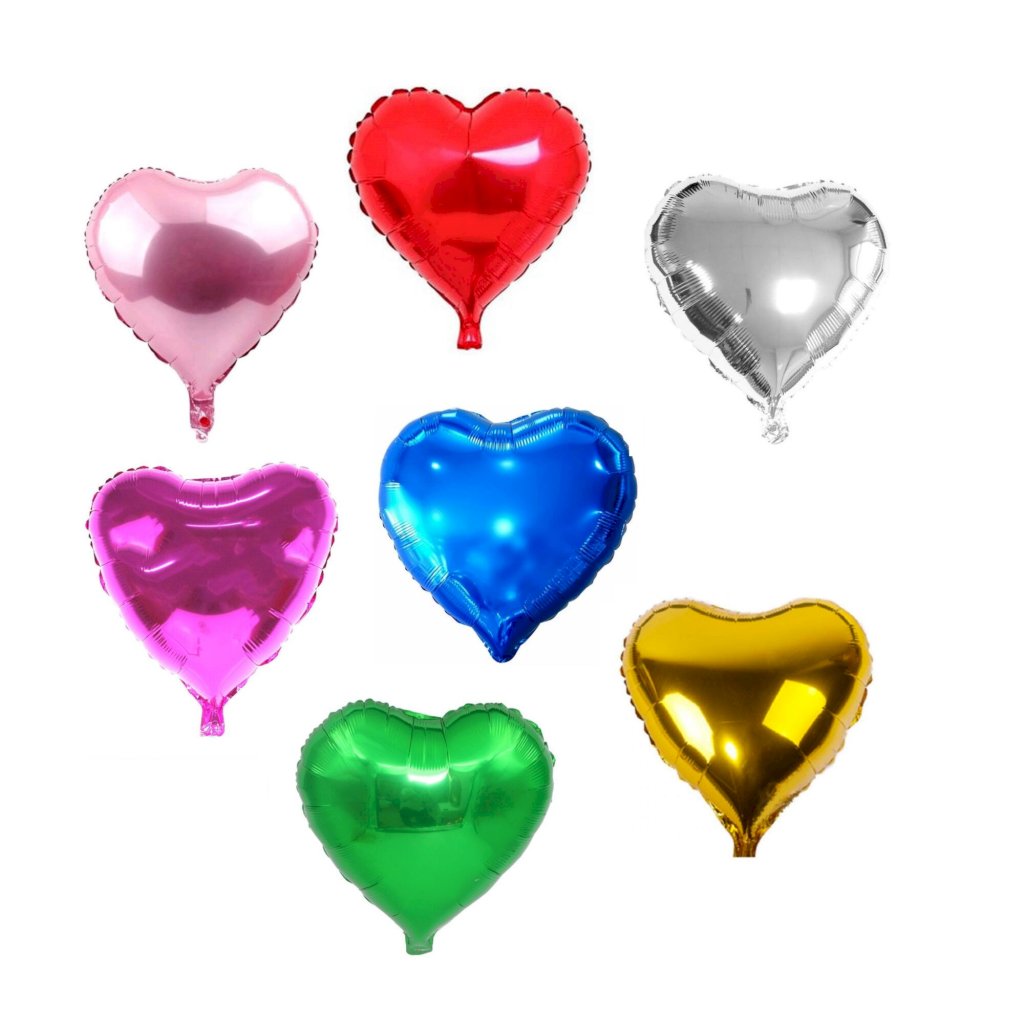 BALAO METALIZADO CORACAO 20CM/25CM