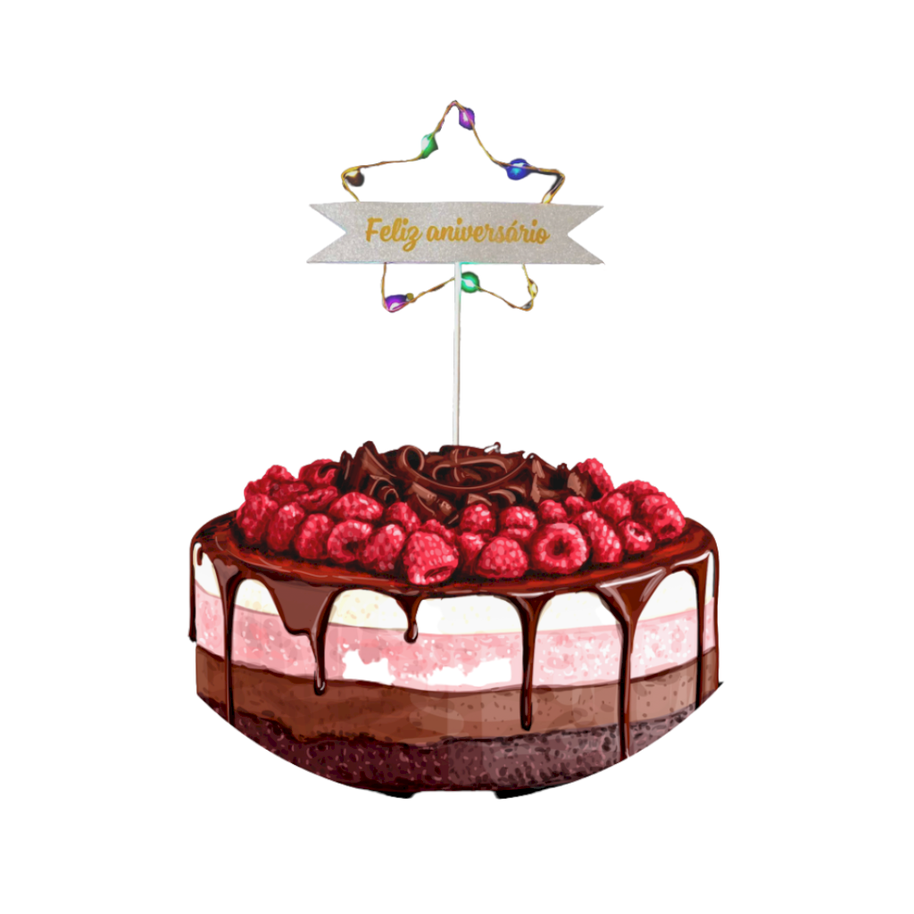 TOPO DE BOLO ESTRELA C/ LED