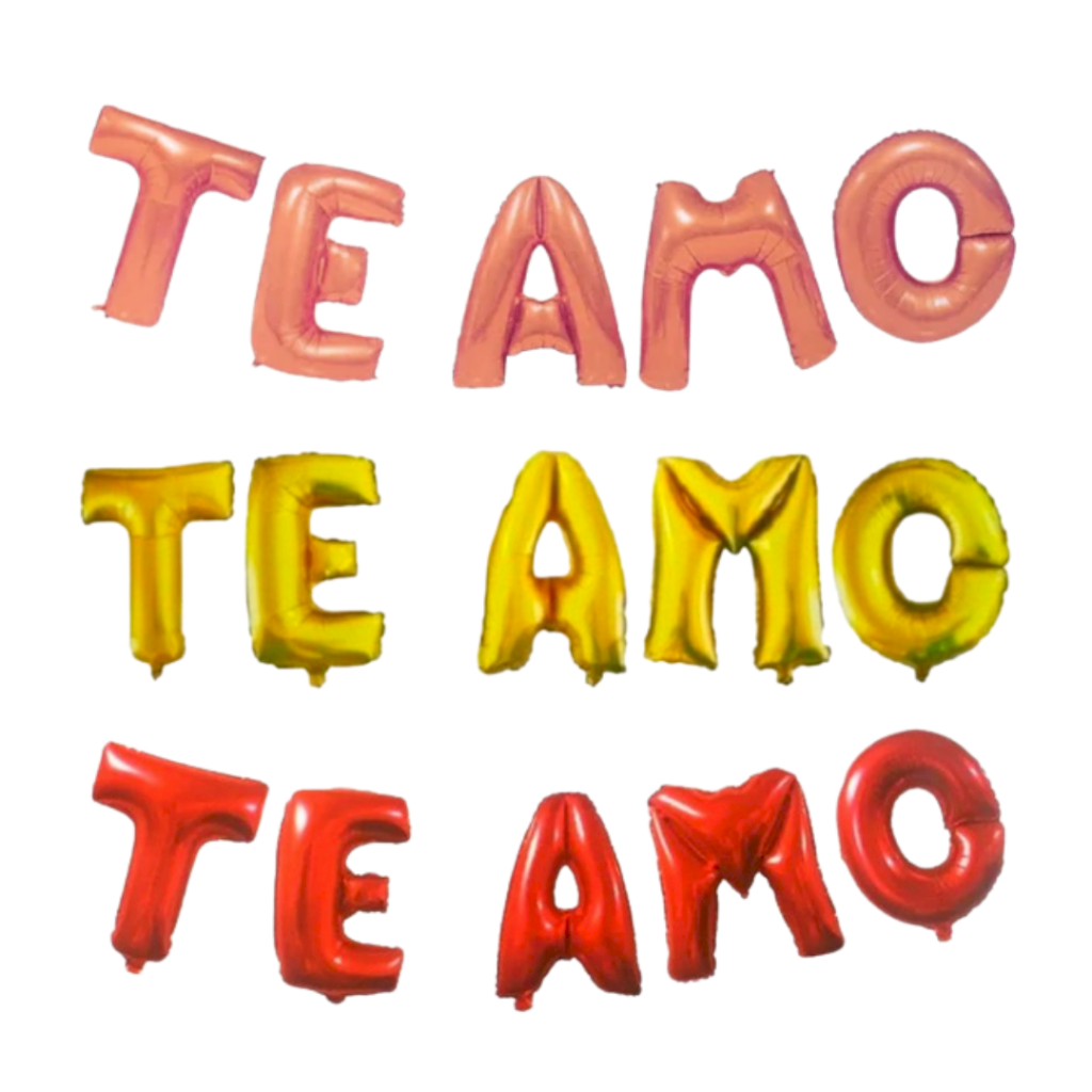 BALAO METALIZADO KIT TE AMO MAIUSCULO