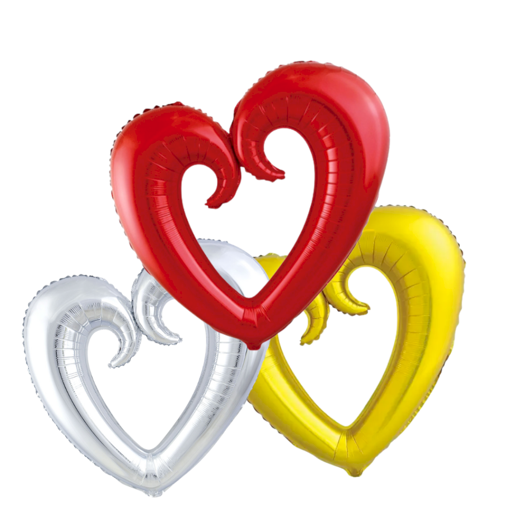 BALAO METALIZADO 45CM CORACAO VAZADO