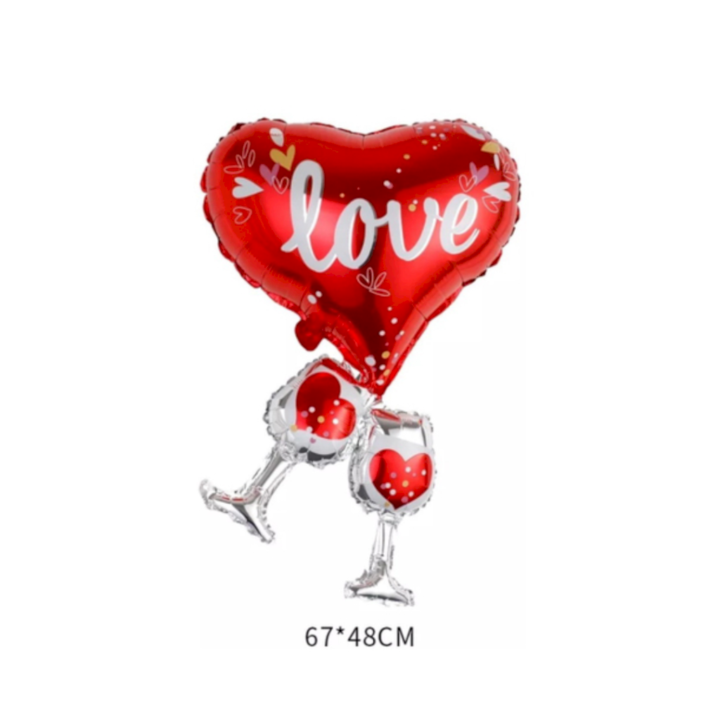 BALAO METALIZADO CORACAO C/ TACAS