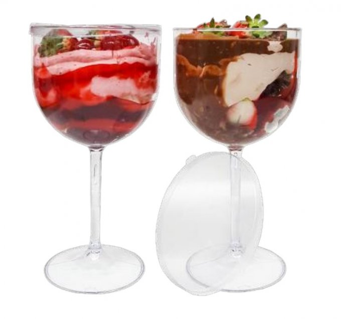 TAÇA ACRILICA 600ML C/ TAMPA