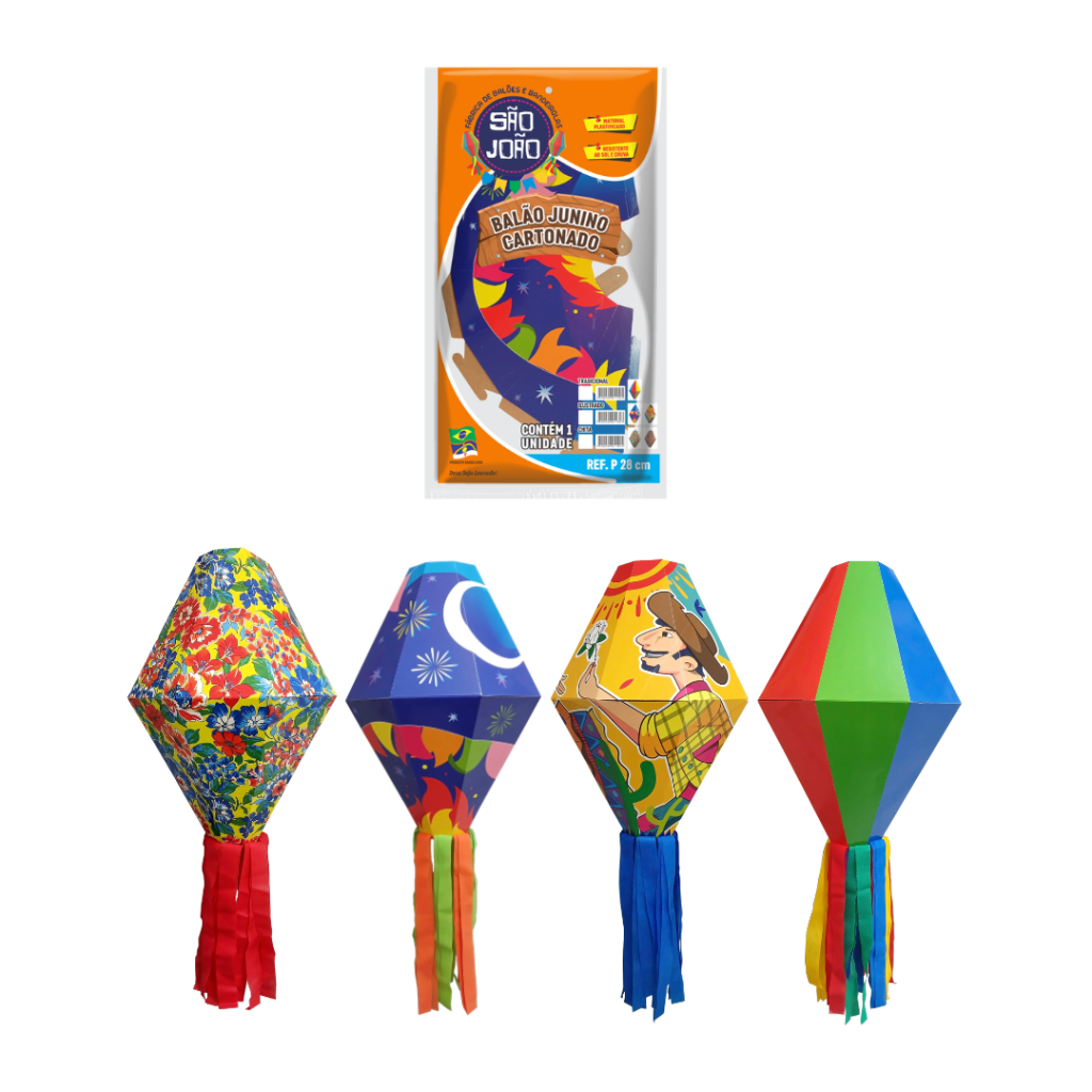 BALAO CARTONADO 28CM SORTIDO