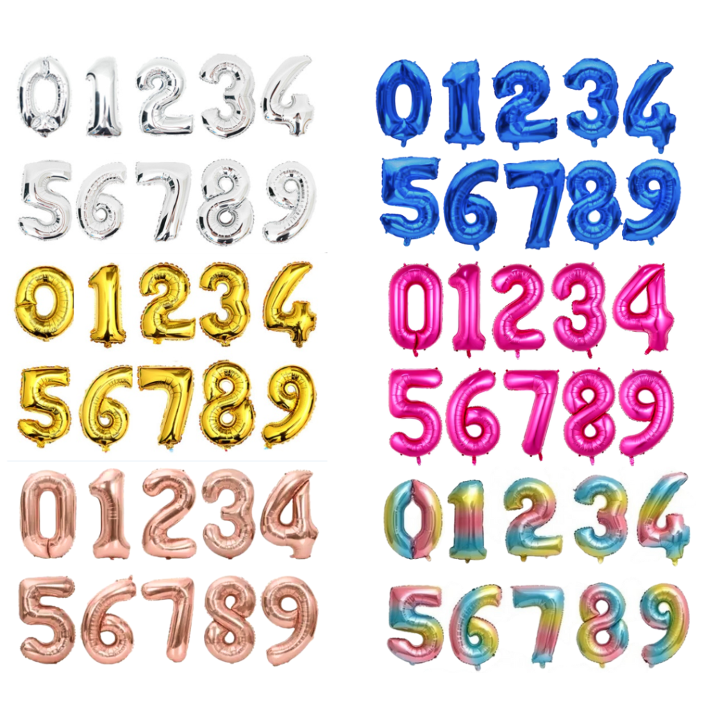 BALAO METALIZADO NUMERAL 40CM