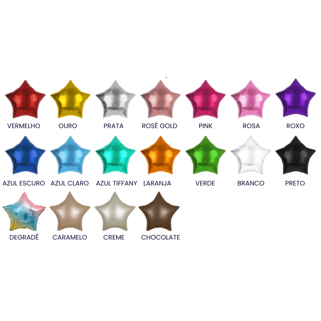 BALAO METALIZADO 40CM/45CM ESTRELA