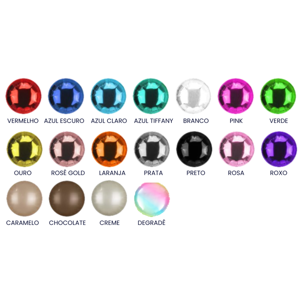 BALAO METALIZADO 40CM/45CM REDONDO