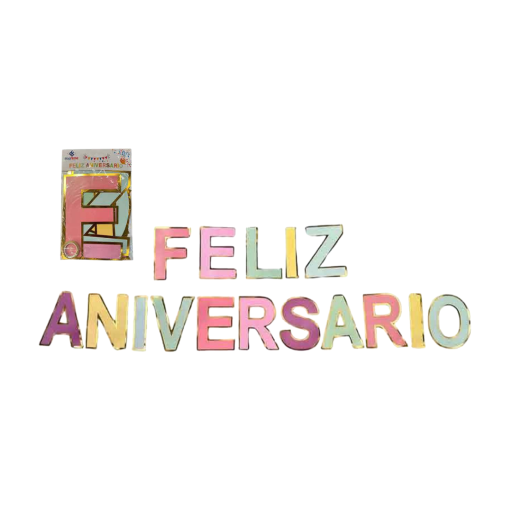 FAIXA GOLD COLOR FELIZ ANIVERSARIO