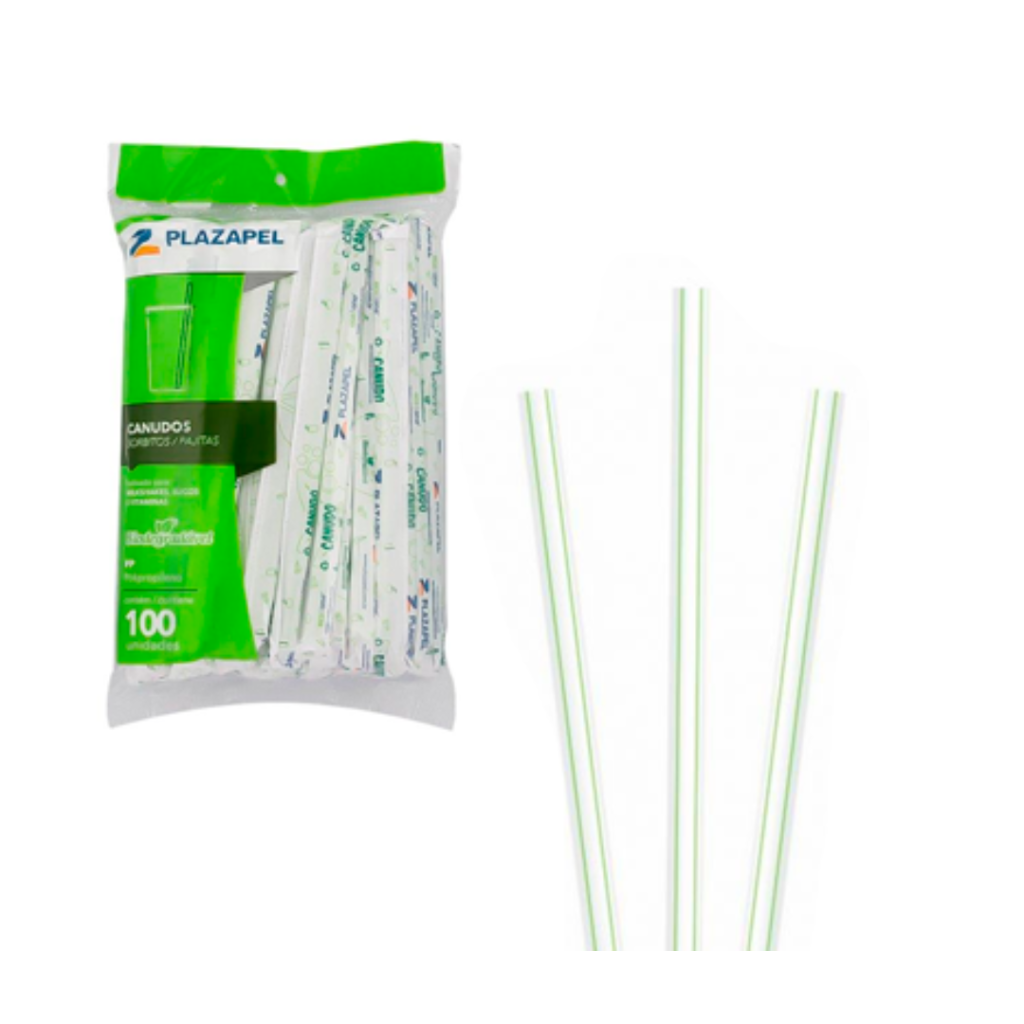 CANUDO PLASTICO 8MM VITAMINA BIO C/100