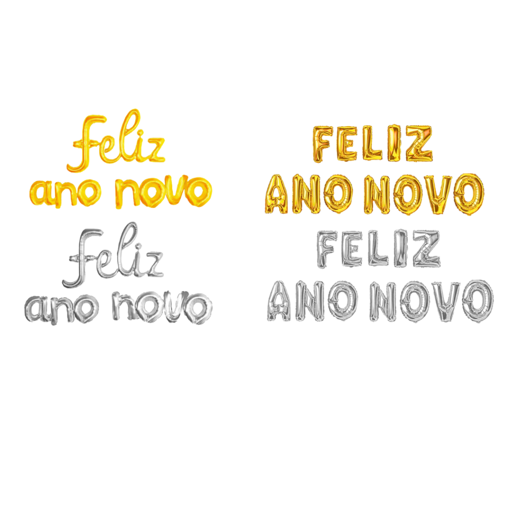 BALAO METALIZADO FELIZ ANO NOVO 40CM