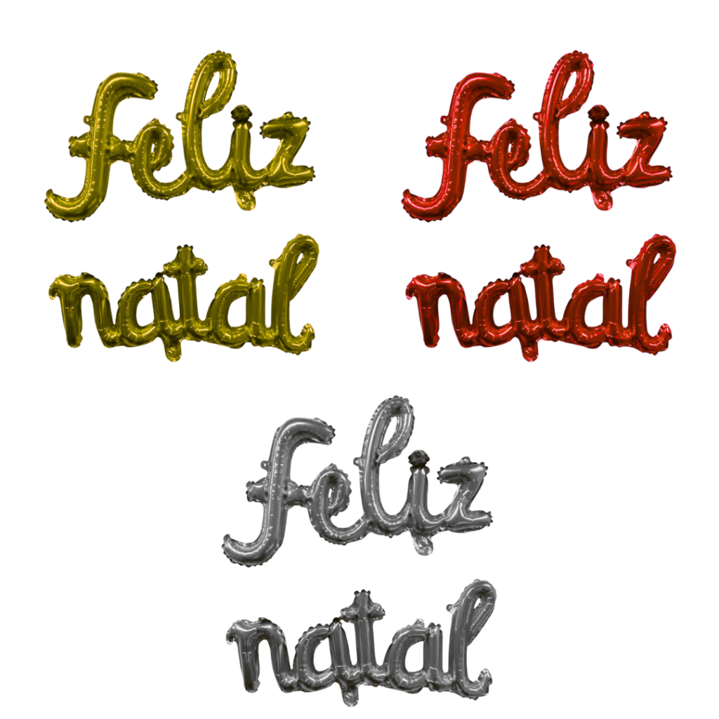 BALAO METALIZADO FELIZ NATAL 40CM MINUSCULO