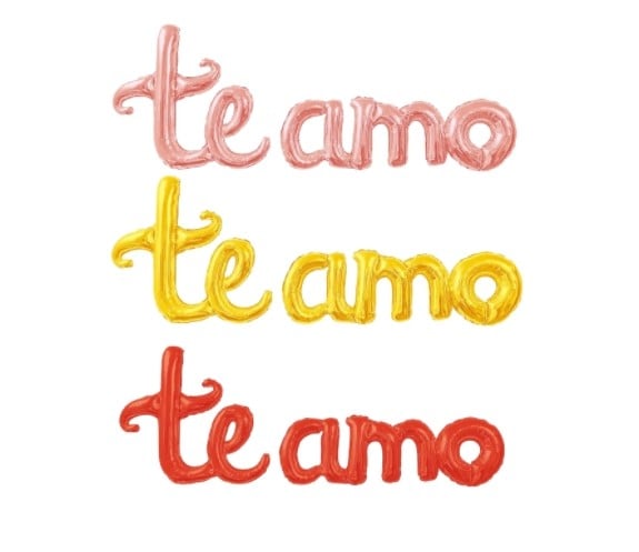 BALAO METALIZADO KIT TE AMO MINUSCULO