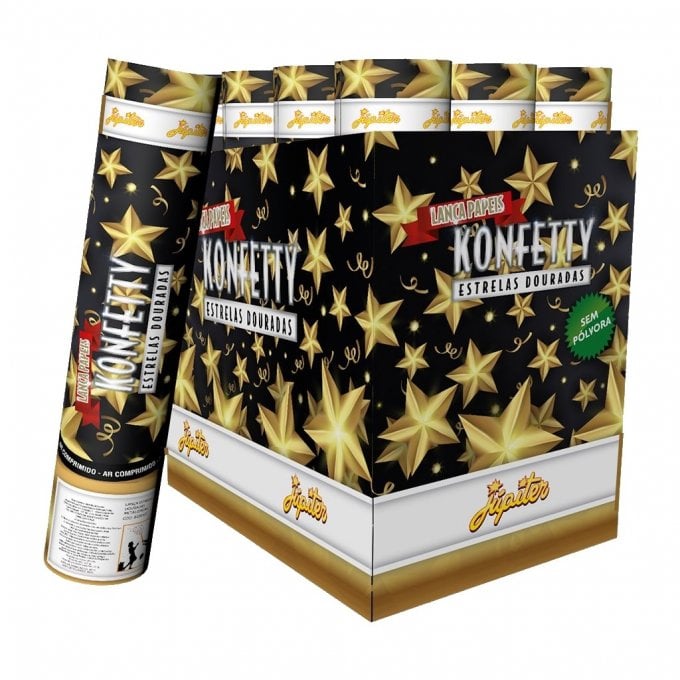 LANÇA CONFETE ESTRELAS DOURADAS