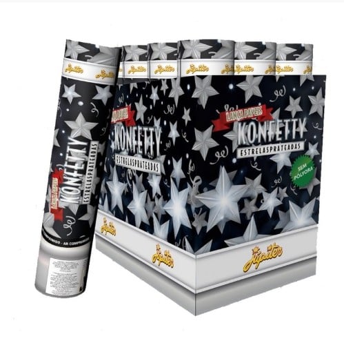 LANÇA CONFETE ESTRELAS PRATEADAS
