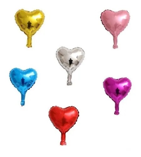 BALAO METALIZADO CORACAO 12,5cm