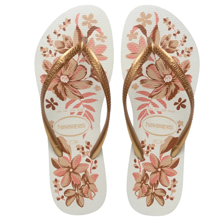Havaianas Slim Organic - Branco/Dourado