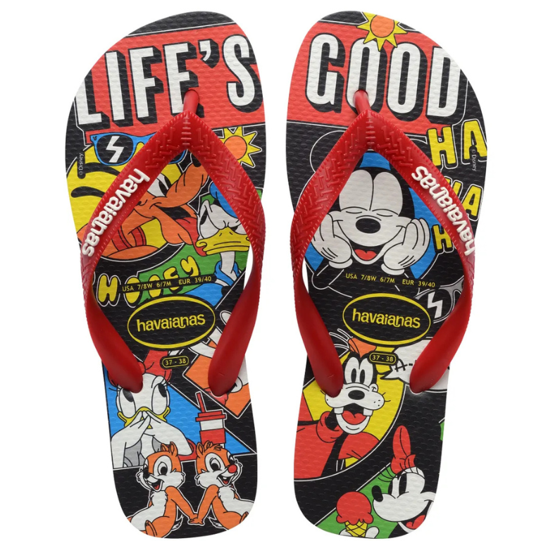Chinelo Havaianas Top Disney Classics - Branco/Vermelho Apache