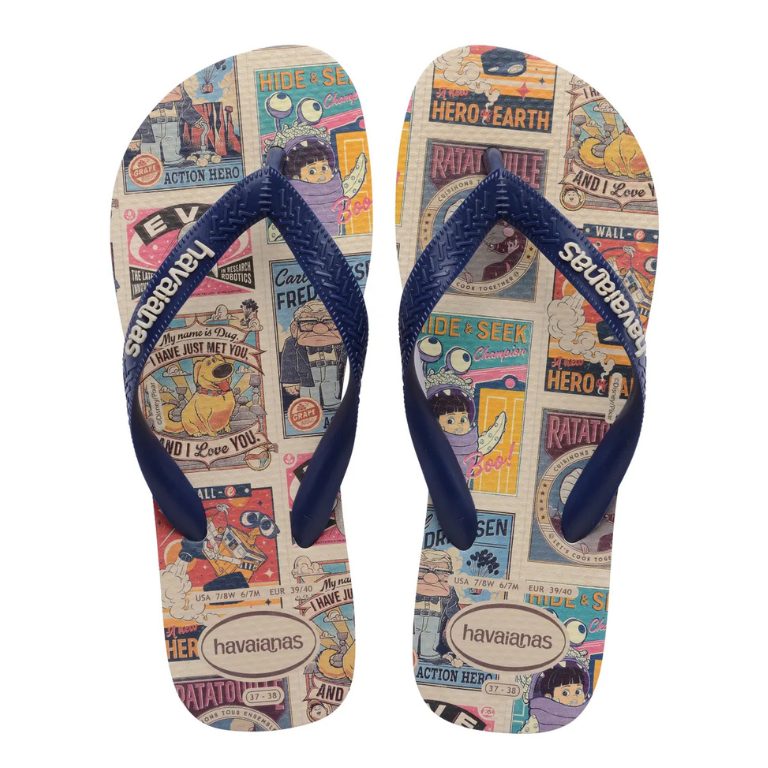 Chinelo Havaianas Top Disney Classics / Bege Palha/Marinho