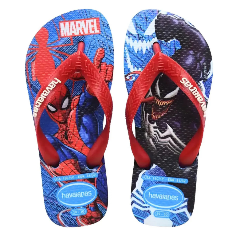Chinelo Havaianas Infantil Top Marvel II Homem Aranha - Azul Brilhante