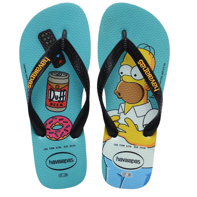 Chinelo Havaianas Simpsons - Azul/Preto