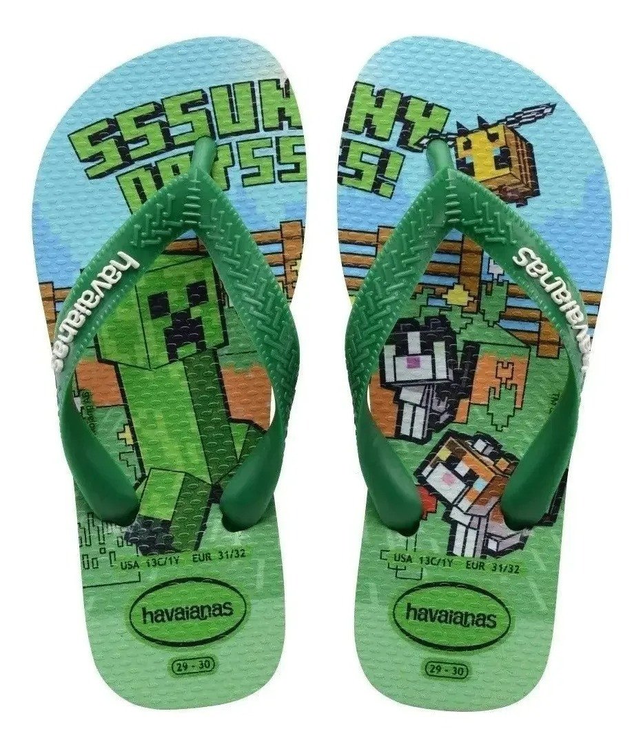 Havaianas Kids Minecraft - Verde pátria 