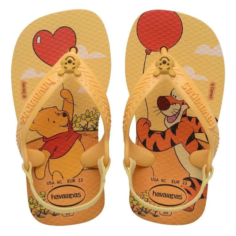 Chinelo Havaianas Baby Disney Classics - Ursinho Pooh - Amarelo Cajá