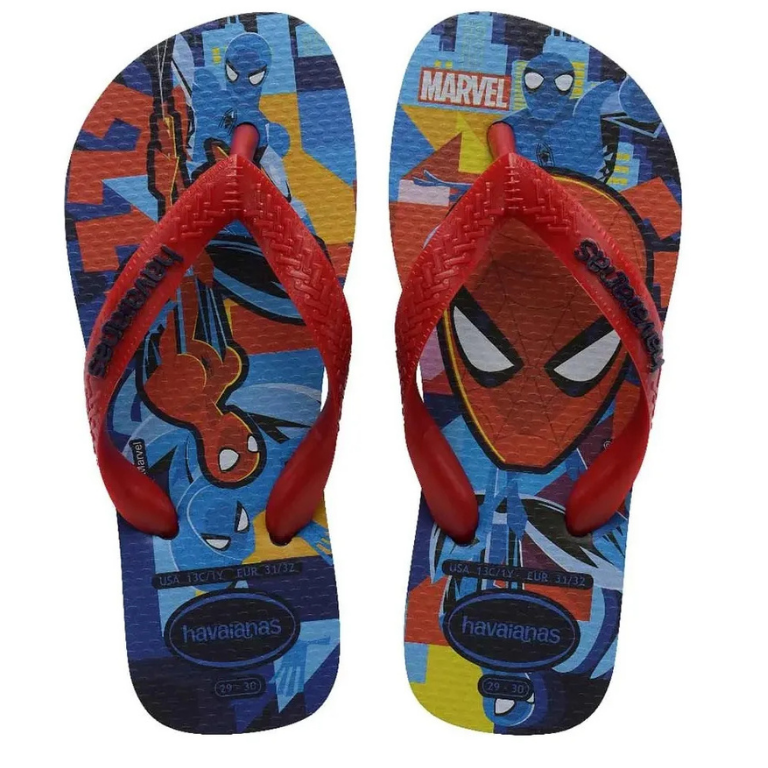 Lançamento! Chinelo Havaianas Marvel Homem Aranha - Marinho