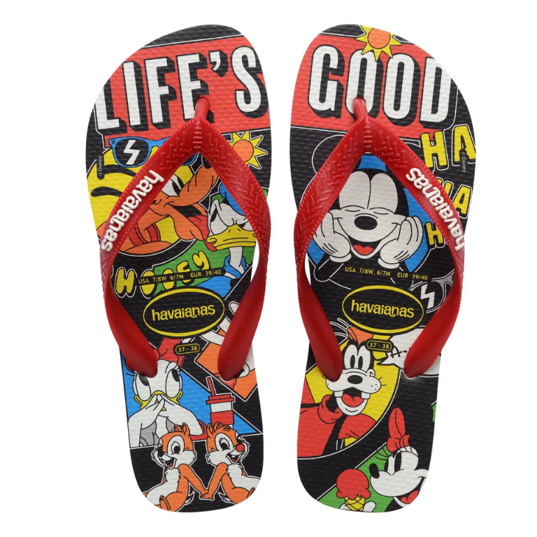 Chinelo Havaianas Disney Classics - Branco/Vermelho
