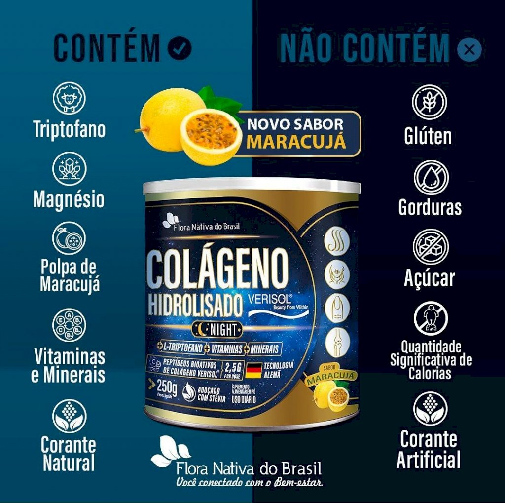 COLAGENO VERISOL NIGHT (C/ TRIPTOFANO) 250 GR (Sabor Maracuja)
