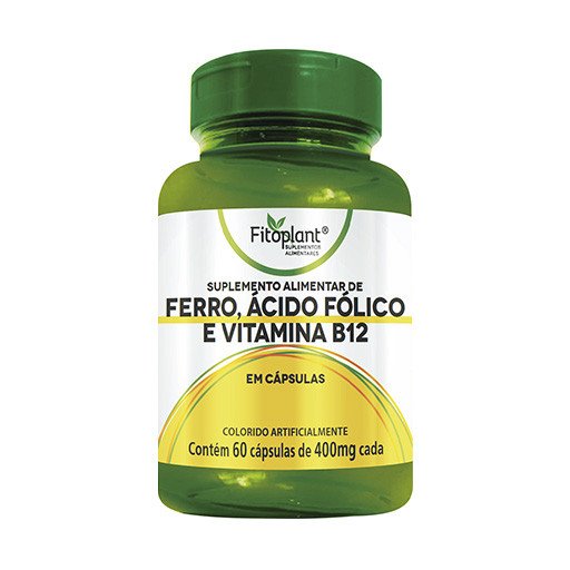 Ferro, ácido fólico e vitamina B12 250mg 60caps